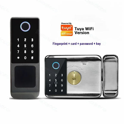 Fingerprint Lock Waterproof Tuya Wifi Remote Control Bluetooth TTLock App Card Digital Code Keyless Electronic Smart Door Lock