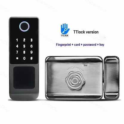 Fingerprint Lock Waterproof Tuya Wifi Remote Control Bluetooth TTLock App Card Digital Code Keyless Electronic Smart Door Lock