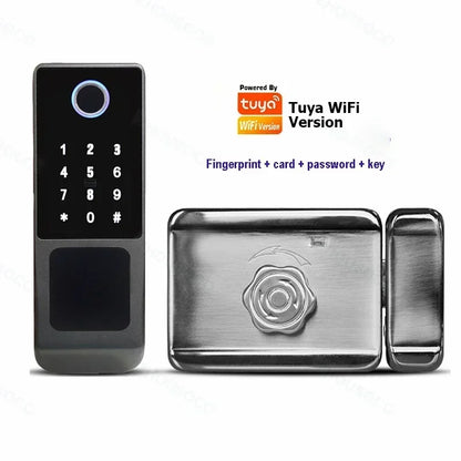 Fingerprint Lock Waterproof Tuya Wifi Remote Control Bluetooth TTLock App Card Digital Code Keyless Electronic Smart Door Lock