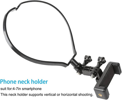 Hands Free Wearable Neck Holder Lazy Phone Stand Universal Hanging Mount for IPhone 15ProMax Samsung GoPro Dock Station Bracket