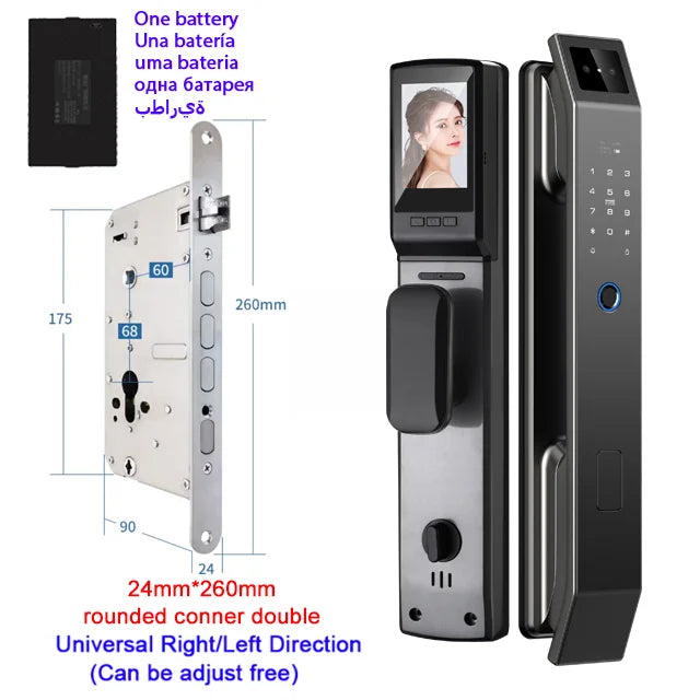 USmart SecureLock: 3D Face Recognition & Fingerprint Digital Door Lock