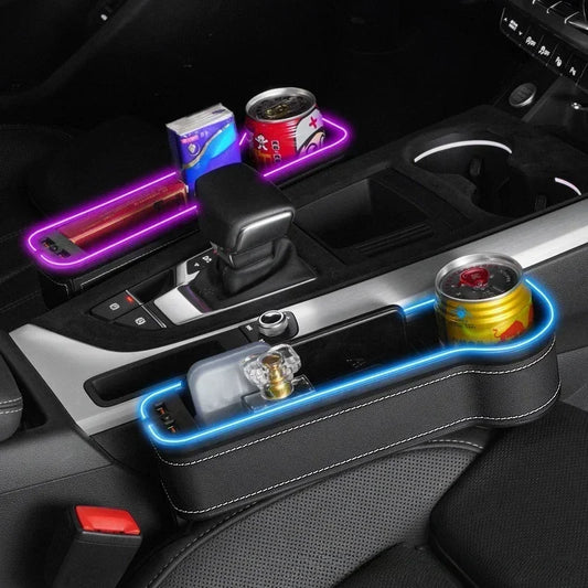 USmart Car Seat Organizer with RGB Lighting &amp; USB Charger