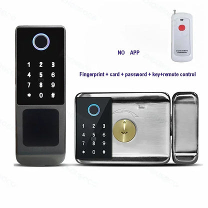 Fingerprint Lock Waterproof Tuya Wifi Remote Control Bluetooth TTLock App Card Digital Code Keyless Electronic Smart Door Lock