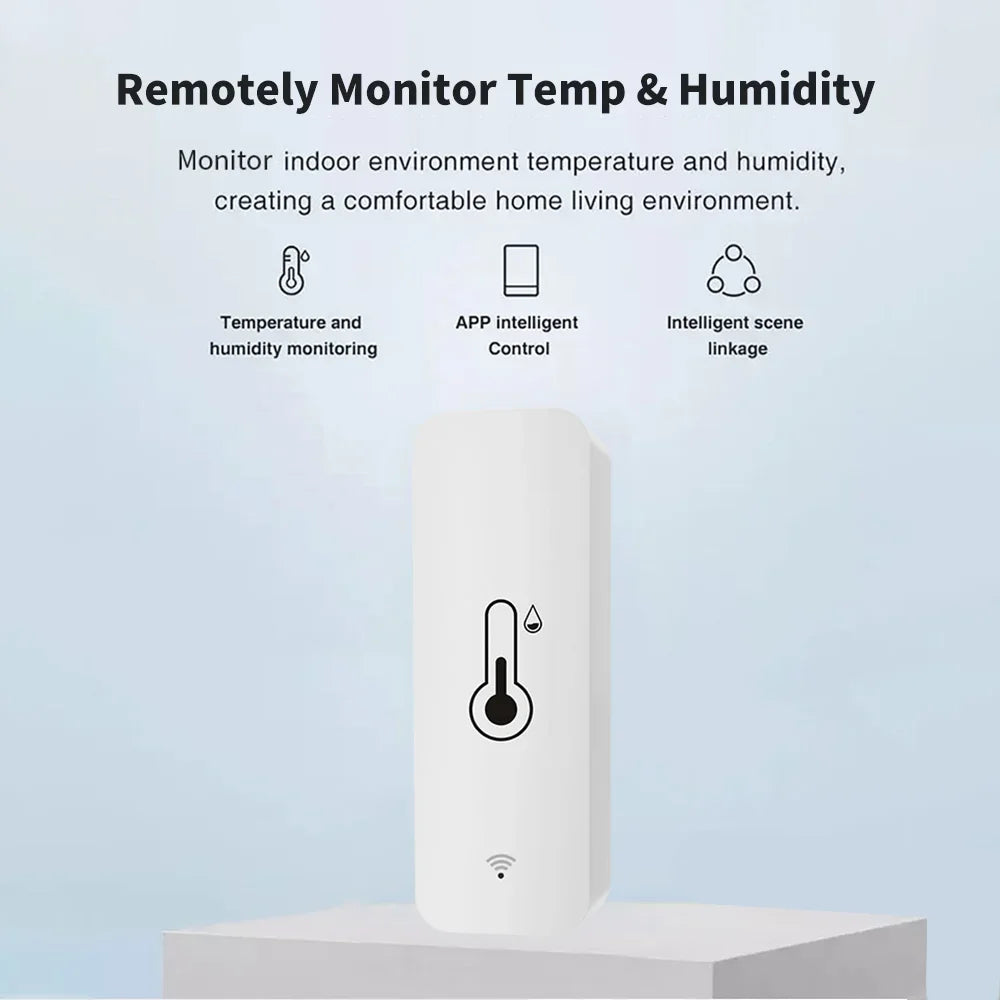 Tuya WiFi Smart Temperature Humidity Sensor Indoor Hygrometer Controller Monitoring Work with Smart Speaker Alexa Google Home