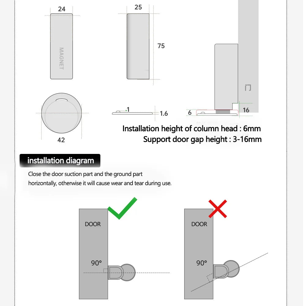 USmart DoorGuard: Magnetic Stainless Steel Door Stopper & Closer