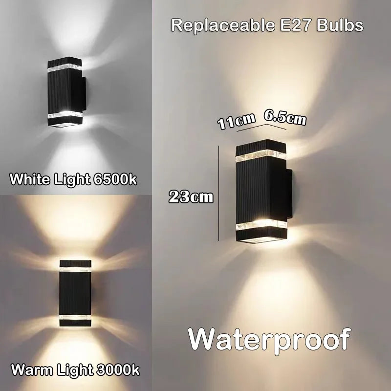 USmart LED Waterproof Outdoor Wall Light - Up & Down Sconce Lamp for Porch, Garden, and Front Door