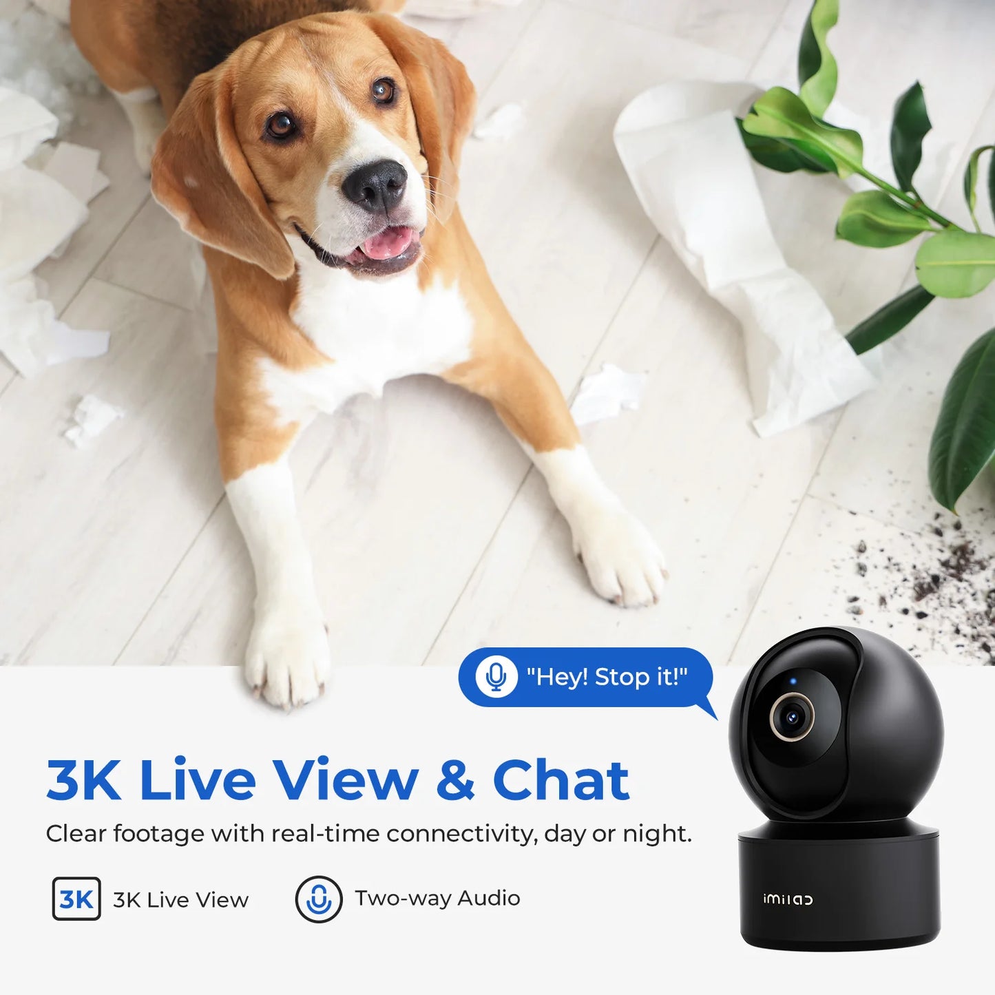 USmart 3K AI Security Camera – 360° Indoor WiFi6 Camera with Color Night Vision for Home Monitoring