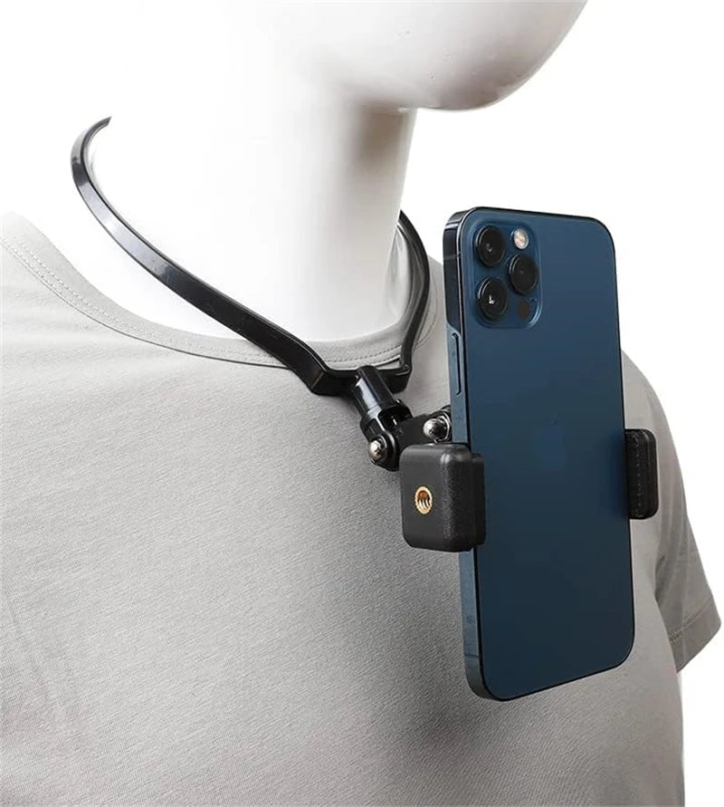 Hands Free Wearable Neck Holder Lazy Phone Stand Universal Hanging Mount for IPhone 15ProMax Samsung GoPro Dock Station Bracket