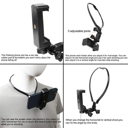 Hands Free Wearable Neck Holder Lazy Phone Stand Universal Hanging Mount for IPhone 15ProMax Samsung GoPro Dock Station Bracket