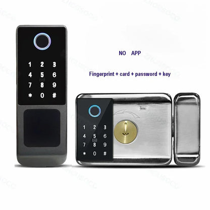 Fingerprint Lock Waterproof Tuya Wifi Remote Control Bluetooth TTLock App Card Digital Code Keyless Electronic Smart Door Lock