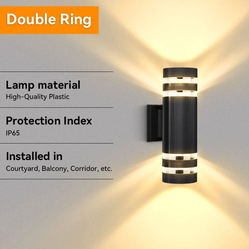 USmart LED Waterproof Outdoor Wall Light - Up & Down Sconce Lamp for Porch, Garden, and Front Door