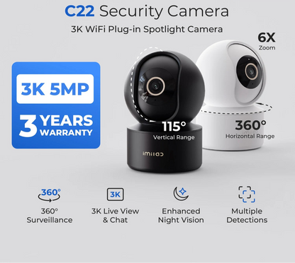 USmart 3K AI Security Camera – 360° Indoor WiFi6 Camera with Color Night Vision for Home Monitoring