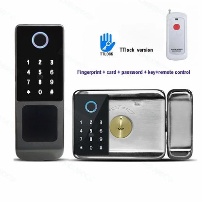 Fingerprint Lock Waterproof Tuya Wifi Remote Control Bluetooth TTLock App Card Digital Code Keyless Electronic Smart Door Lock