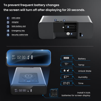 USmart SafeGuard – Biometric Gun Safe with Wireless Charging